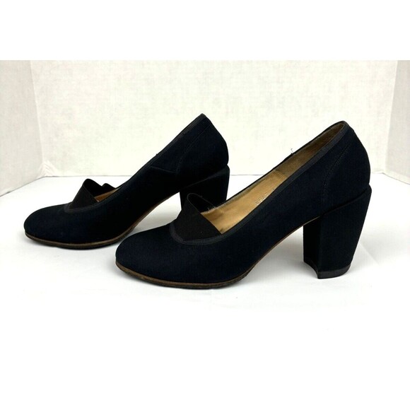 Dries Van Noten Dark Navy Heels - Picture 2 of 12